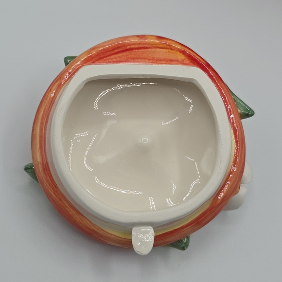 Small Teapot "Orchard In Bloom" Red Apple Ceramic Floral Cottagecore - Picture 10 of 13